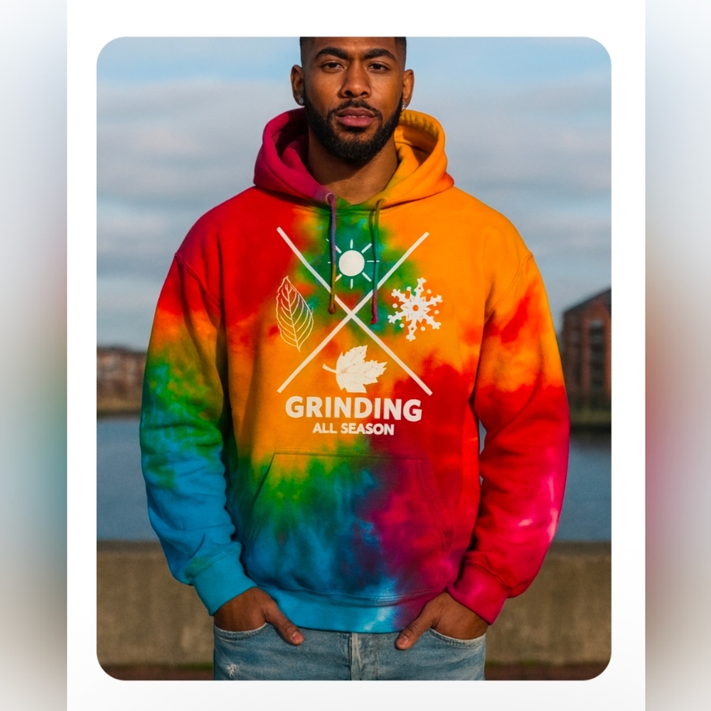 Fenchi Hoodie “Grinding All Season” Hoodie Unisex Bold Tie Dye Rare size Medium